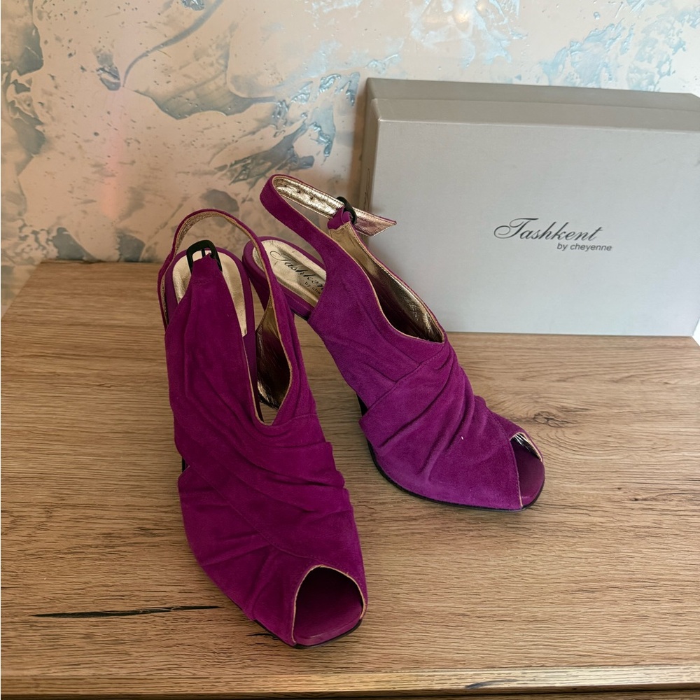 Tashkent by Cheyenne Women's Purple Peep Toe Heels